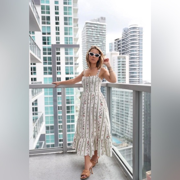 REFORMATION Maegan Linen A-Line Dress Midi - www.panoramagroup.in